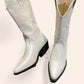 Cream beige cowboy boots with black soles - N°32