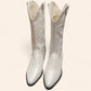 Cream beige cowboy boots with black soles - N°32