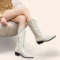 Cream beige cowboy boots with black soles - N°32