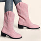 Pink cowboy boots with black heels - N°70