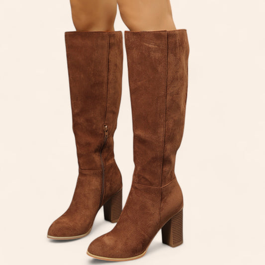 Brown suede cowboy-style boots - N°53