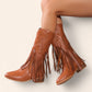 Brown cowboy boots with fringes - N°55