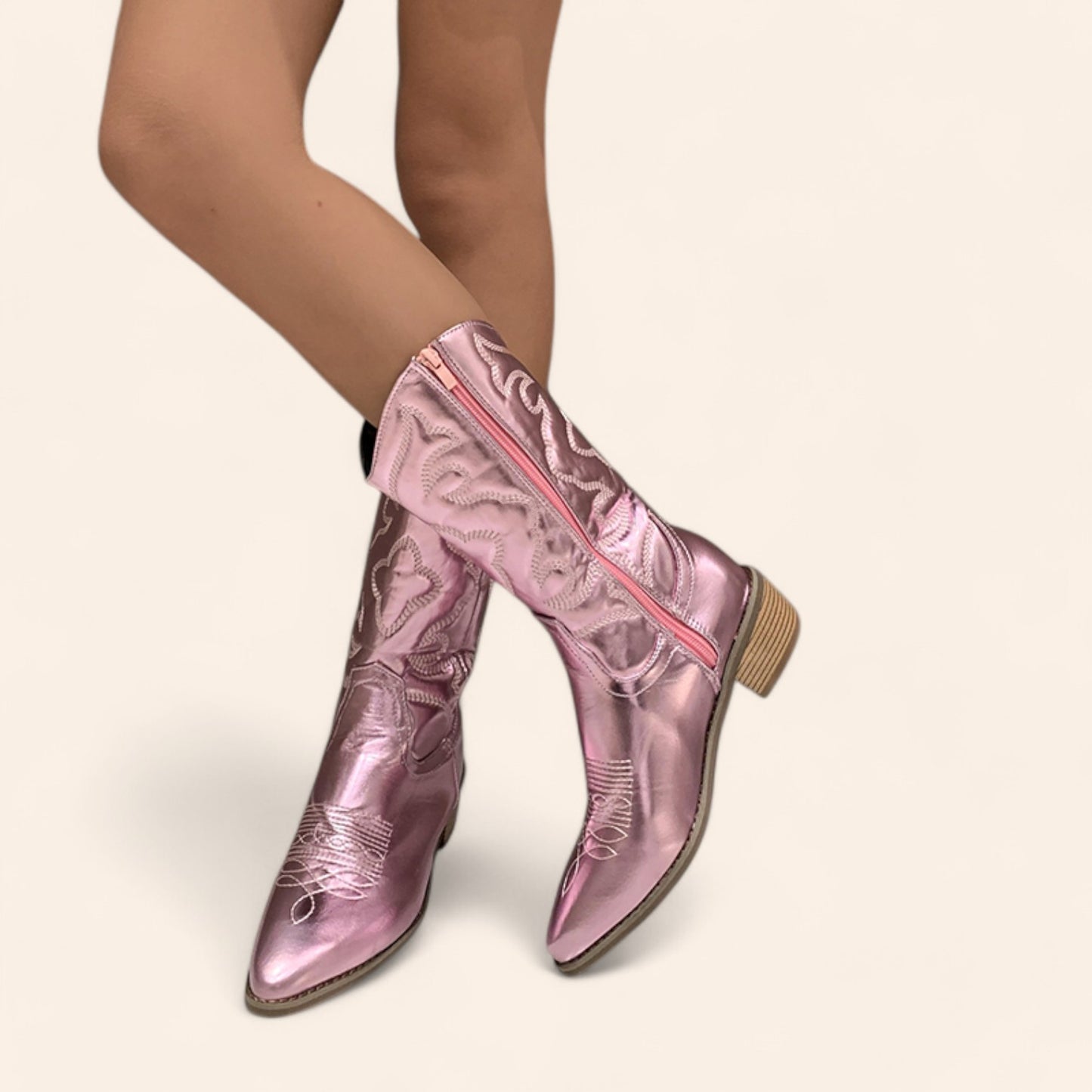 Pink cowboy boots - Disco style - N°79
