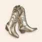 Shiny gold cowboy boots - worn style - N°98