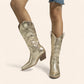 Shiny gold cowboy boots - worn style - N°98