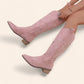 Pink cowboy boots with embroidery - Suede material - N°68