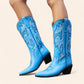 Bright blue cowboy boots with embroidery - N°59