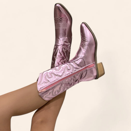 Pink cowboy boots - Disco style - N°79