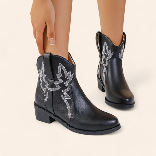 Classic black cowboy ankle boots - N°92