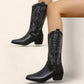 Black cowboy boots with classic embroidery - N°16