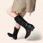 Black cowboy boots with black embroidery - N°24