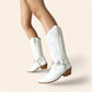 White cowboy boots with buckle - N°4