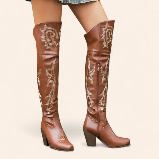 Tall brown cowboy boots - Coffee shade - N°51