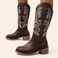 Brown cowboy boots with thick soles - N°123