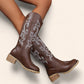 Brown cowboy boots with thick soles - N°123