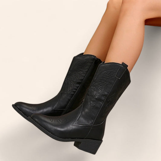 Black cowboy boots in retro style - N°20