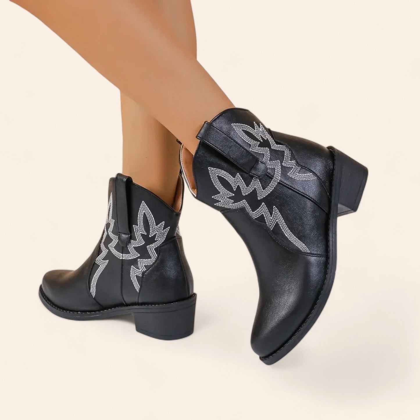 Classic black cowboy ankle boots - N°92