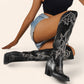 Black cowboy boots - Retro style, high and wide - N°33
