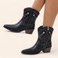 Black cowboy ankle boots with a zipper - N°25