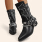 Black cowboy boots with a buckle - N°29