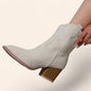 Grey beige cowboy boots with embroider - N°141