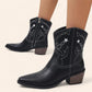 Black cowboy ankle boots with a zipper - N°25