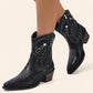 Black cowboy ankle boots with a zipper - N°25