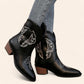 Black cowboy boots with embroidery - N°21