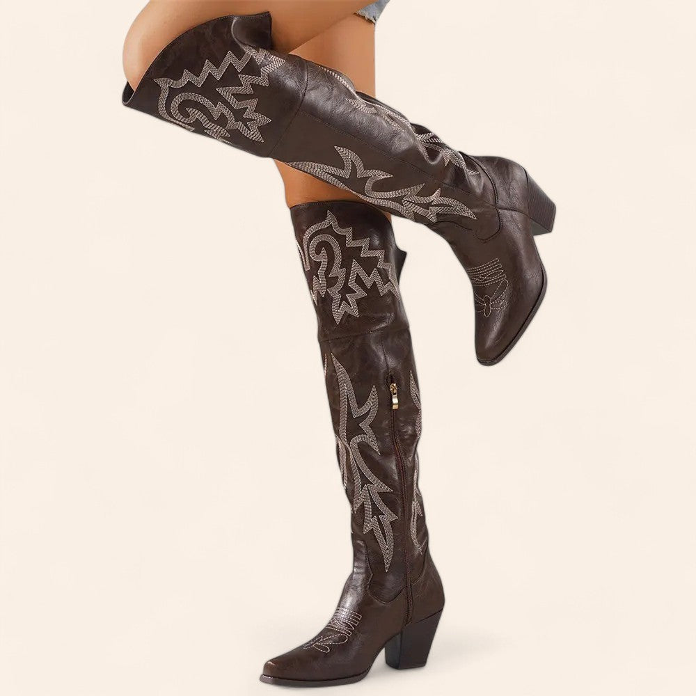 Tall brown cowboy boots - N°50