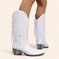 White cowboy boots with fringes - N°6