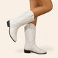 White cowboy boots with dark heel - N°3