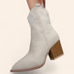 Grey beige cowboy boots with embroider - N°141