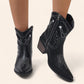 Black cowboy ankle boots with a zipper - N°25