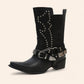 Black cowboy boots with a buckle - N°29