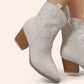 Grey beige cowboy boots with embroider - N°141