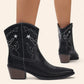 Black cowboy ankle boots with a zipper - N°25