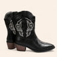 Black cowboy boots with embroidery - N°21