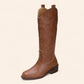 Brown cowboy boots with embossed embroidery - N°65