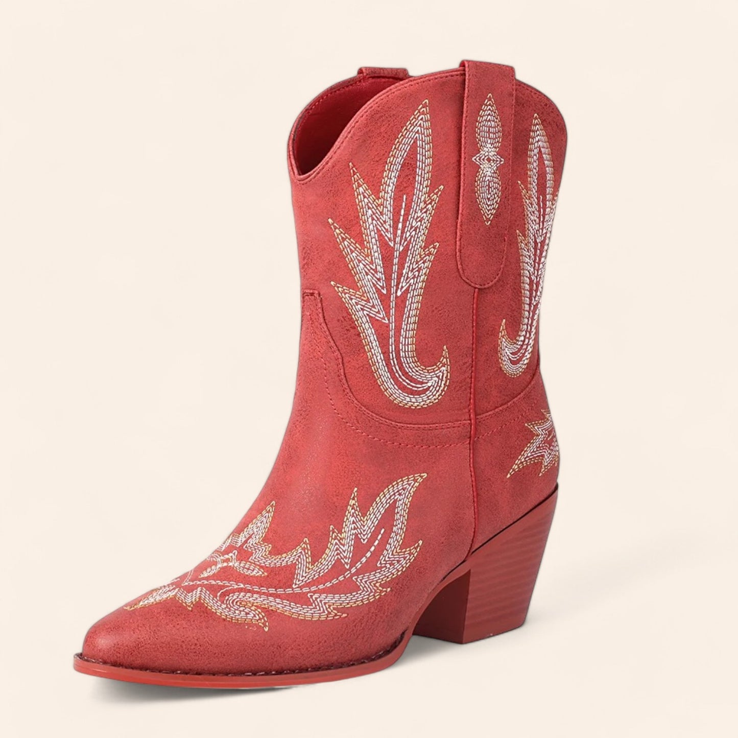 All-red cowboy ankle boots - N°89